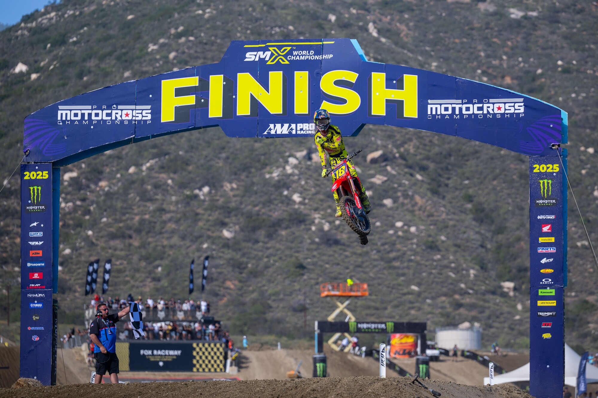 Jett Lawrence maintained his undefeated record at Fox Raceway with a 1-1 sweep.