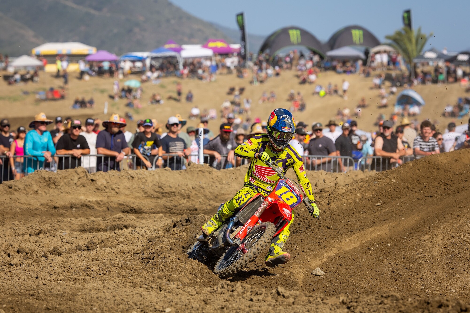 Team Honda HRC Progressive's Jett Lawrence sits atop the 450 Class after a 1-1 performance at the opening race in Southern California.