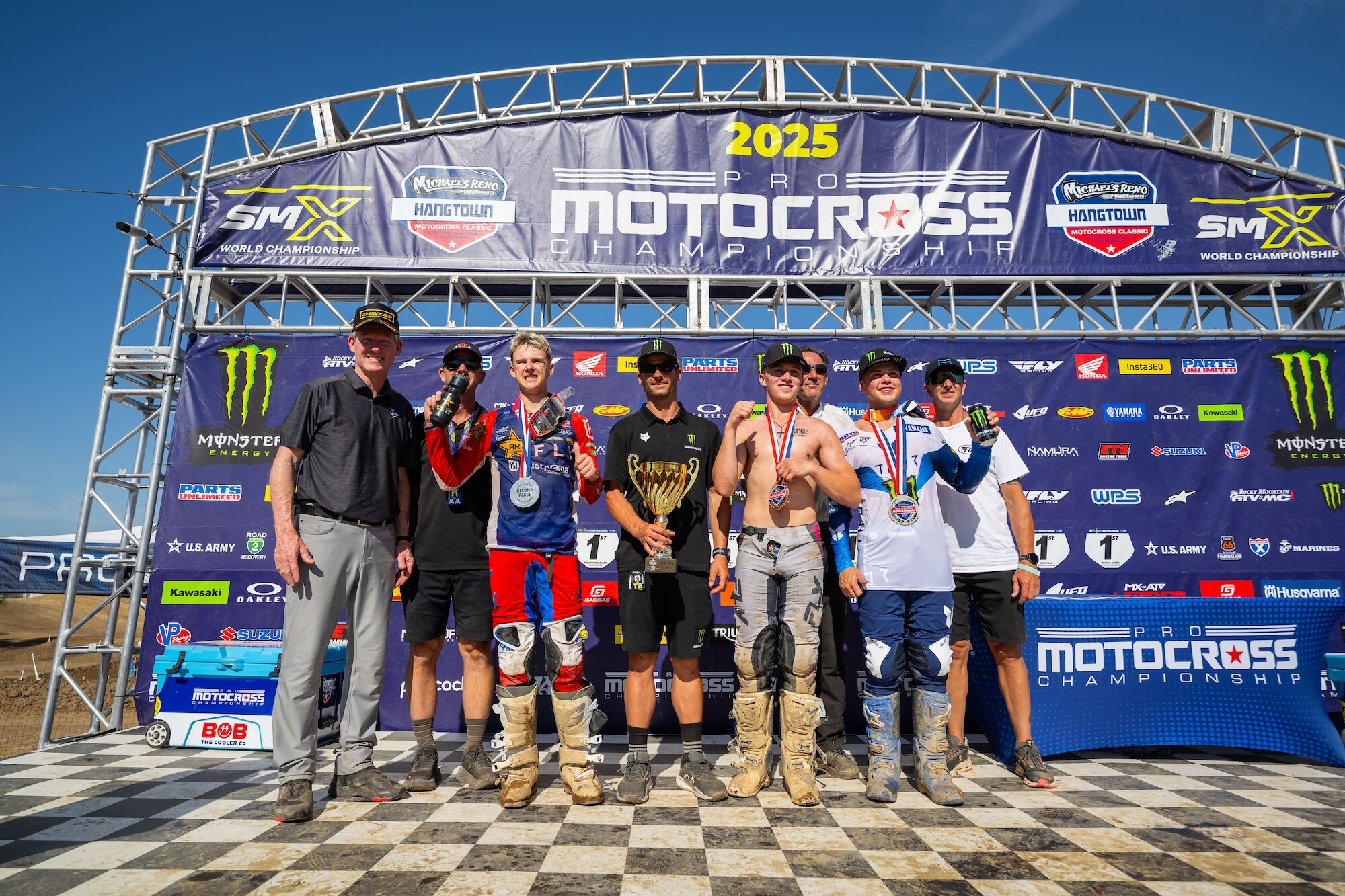 The podium finishers were joined by all four Rider Coaches as well as SMX Next – Motocross Director Jim Perry.