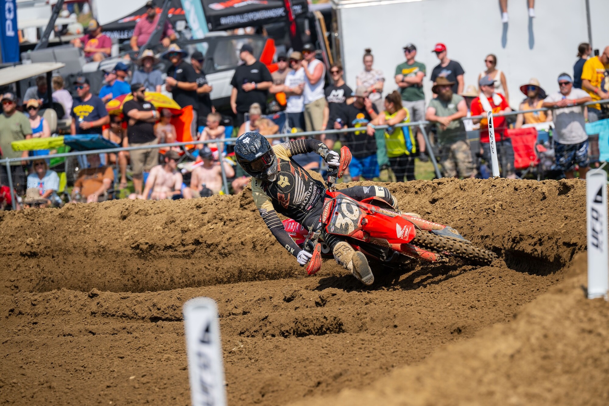 Jo Shimoda battled through adversity in the second moto to finish on the overall podium for the fourth time this season.