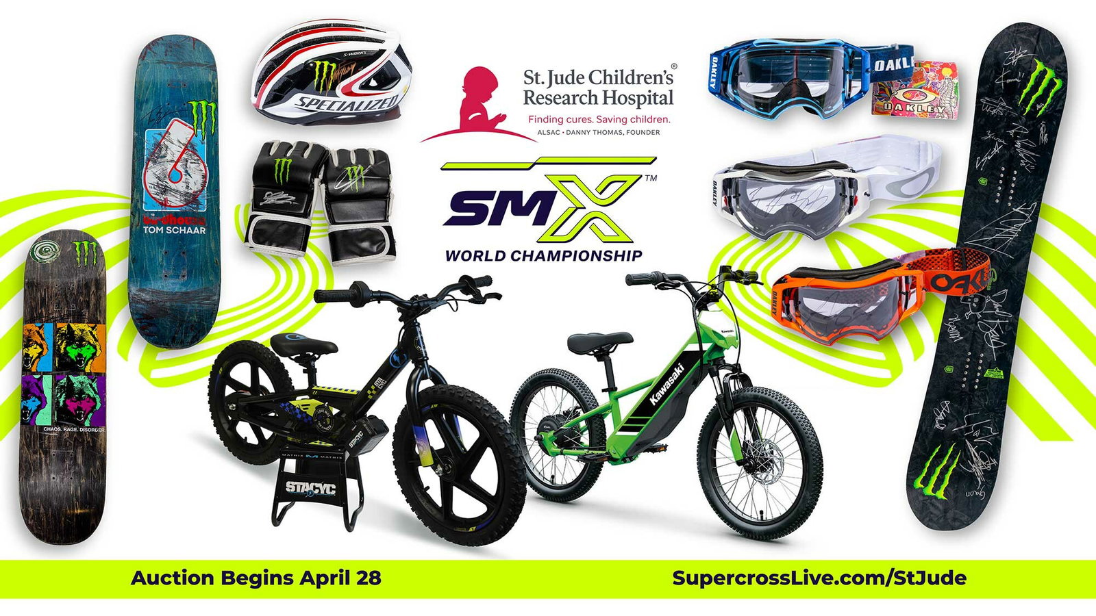 More than 200 unique items are available during the Love Moto Stop Cancer auction, which ends on May 12 at 8 p.m. Eastern Time.